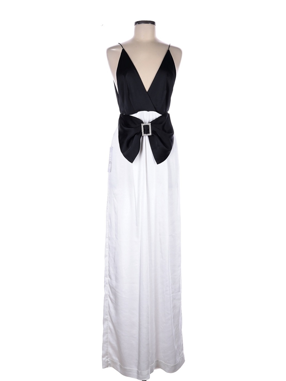 Ronny Kobo Collection Black & White Jumpsuit with Bow Belt